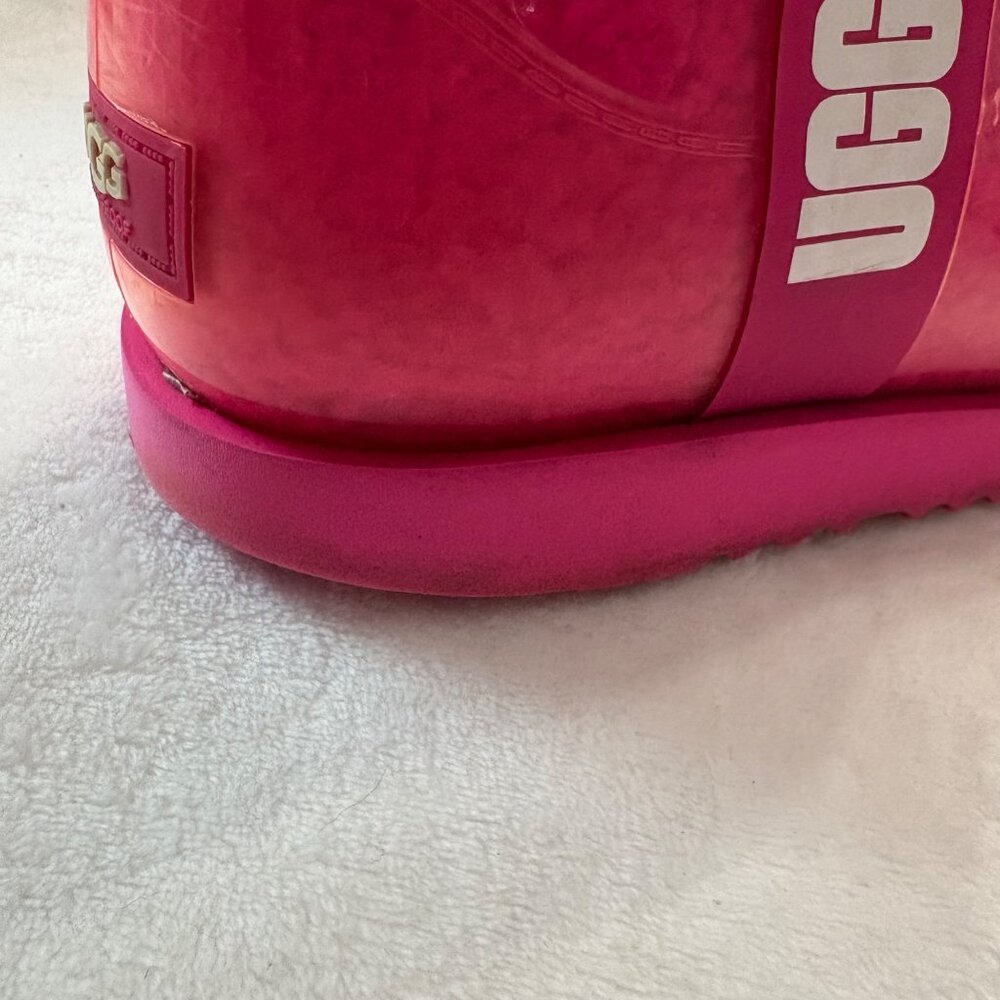 UGG Classic Clear Pink Mini Rain Waterproof Boot Womens Size 6 - Picture 13 of 16